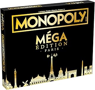 Winning Moves Monopoly Mega Paris Gold auf Französisch – Luxus-Edition Gesellschaftsspiel 8 Jahre + ikonisch – Brettspiel für 2 bis 6 Spieler