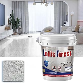 1KG Louis Forest Epoxy Floor Paint, Non-Slip, Waterproof, Odorless Floor Coating with Marble Effect (High-Gloss Finish), Louis Forest Waterproof Paint (Grey)