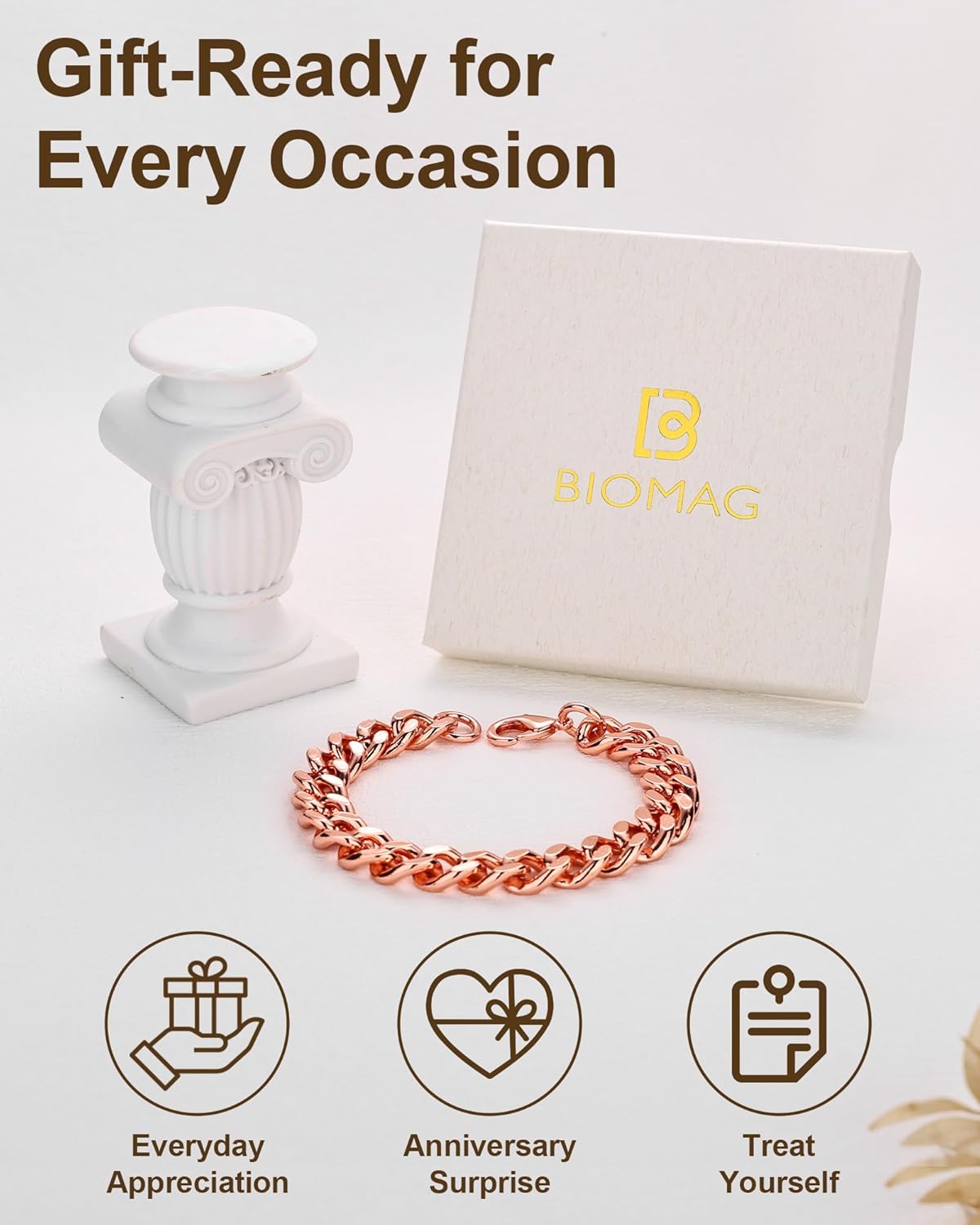 BioMag Cuban Link Bracelet for Men, 7.5"/8.3"/9" Length Copper Mens Curb Chain Wrist Bracelets Miami Hip Hop Jewelry for Men Women, 5mm/8mm/12mm Wide - Image 7