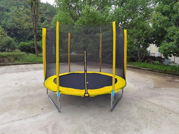 Trampoline Safety Net, 5 6 8 10 12 13 14 16Ft Weather-Resistant Replacement Enclosure Net for Round Frame, with Double-Headed Zippers, Protection Buckles Enhanced Hook, Poles Not Included - 5