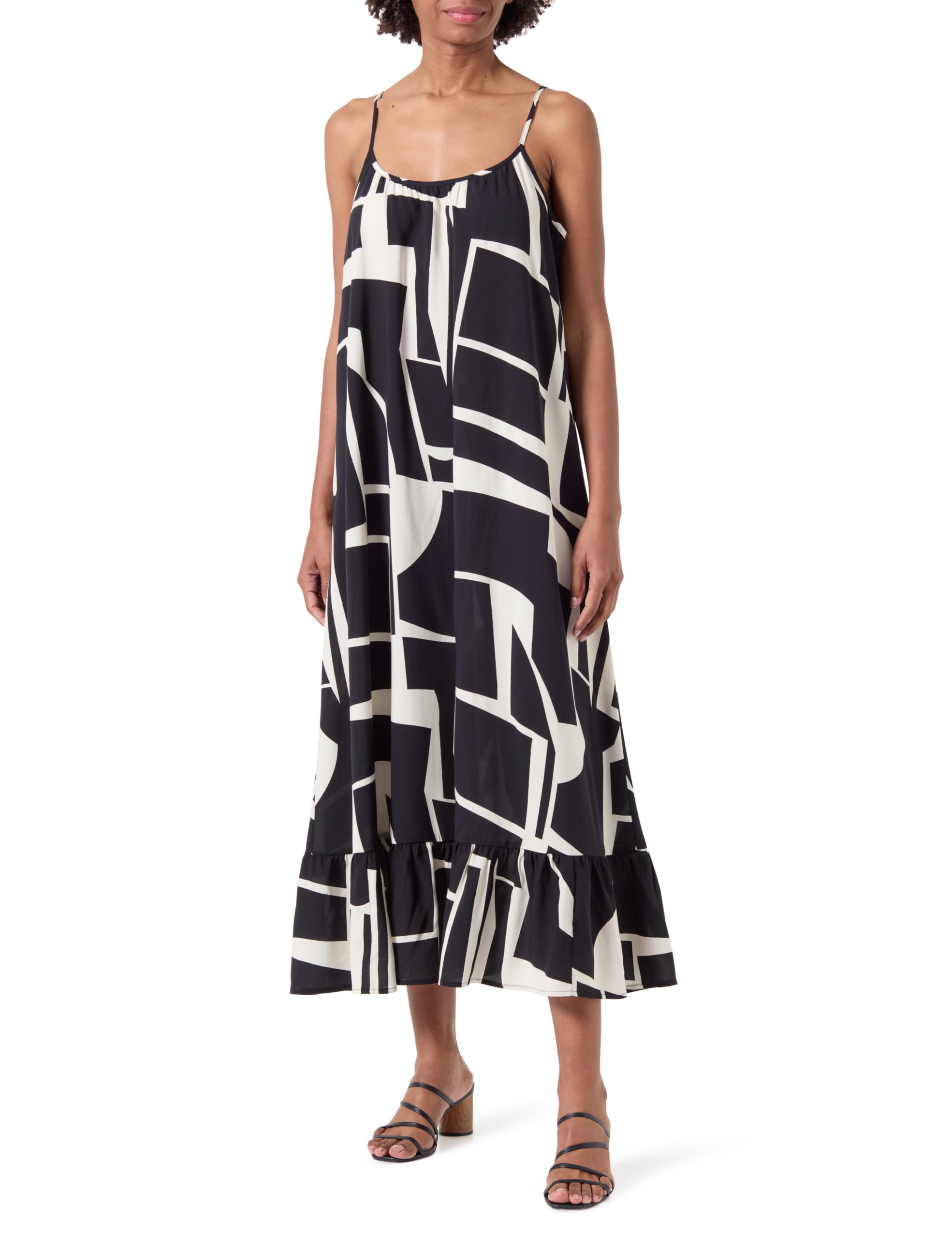 VERO MODA Vmeasy Joy 7/8 Strap Dress WVN Ga, Black, S