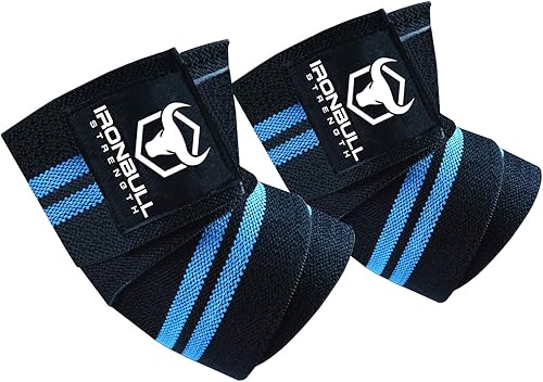 Coderas para levantamiento de pesas (1 par) - Coderas elásticas de 50 pulgadas para levantamiento de pesas - Soporte de codo para press de banca,