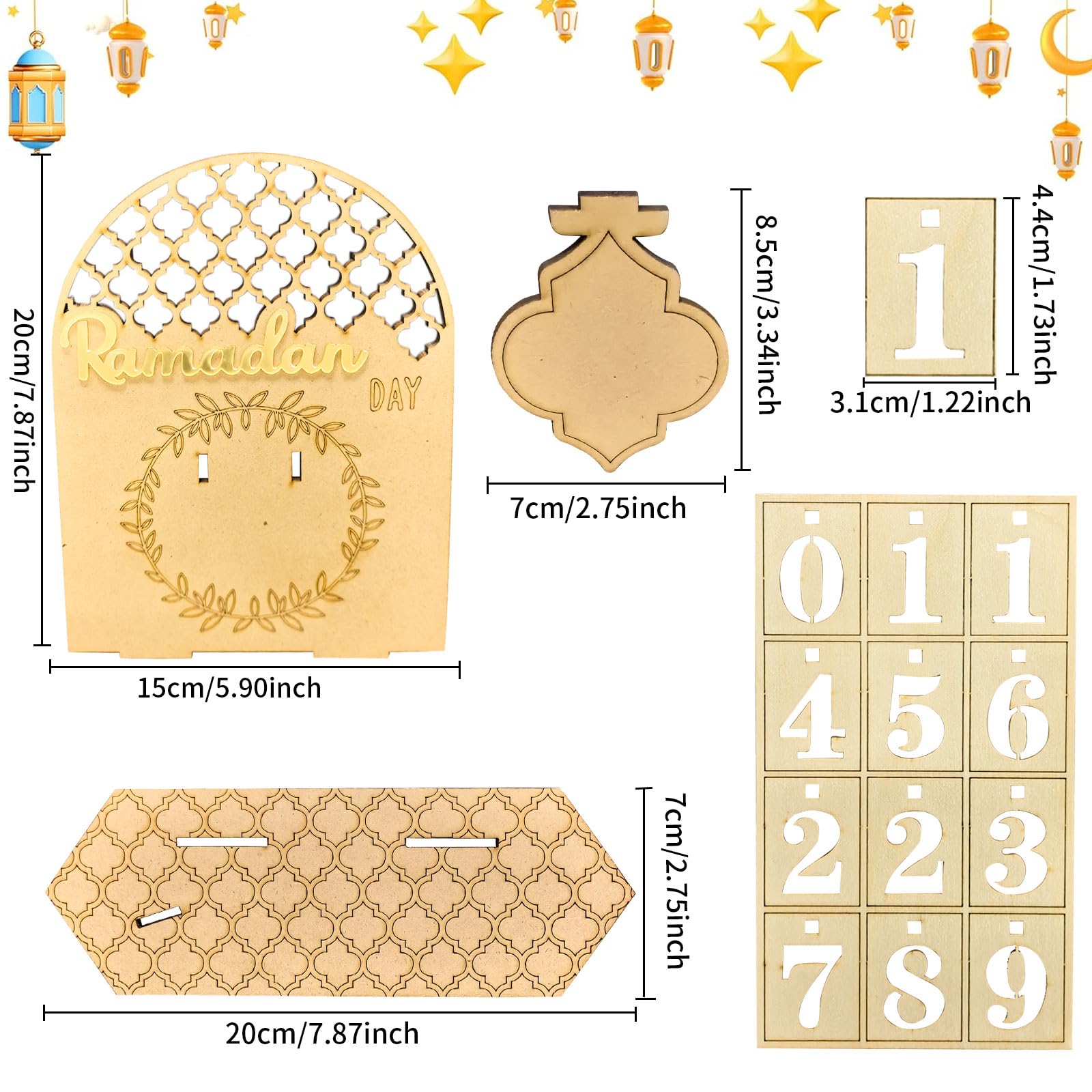 Ramadan kalender, Eid Mubarak-decoratie, doe-het-zelf ramadandecoratie Ramadan kalender, Eid Mubarak-decoratie, doe-het-zelf ramadandecoratie