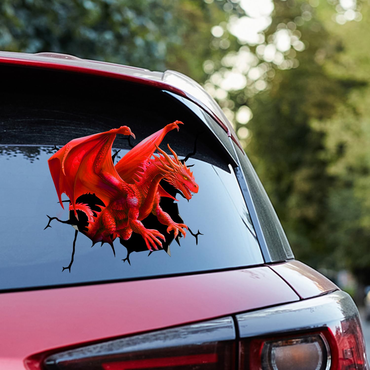 3D Blue Dragon Car Decals, Wall Decal Stickers- Flying Dragon Realistic Dragon...