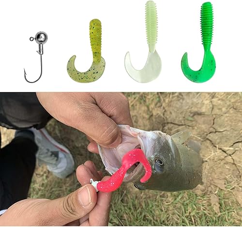 Miniatura 4 de Señuelos de pesca de agua superior, kit de señuelos de pesca para agua dulce, señuelos de plástico suave, accesorios de pesca, cajas de aparejos,