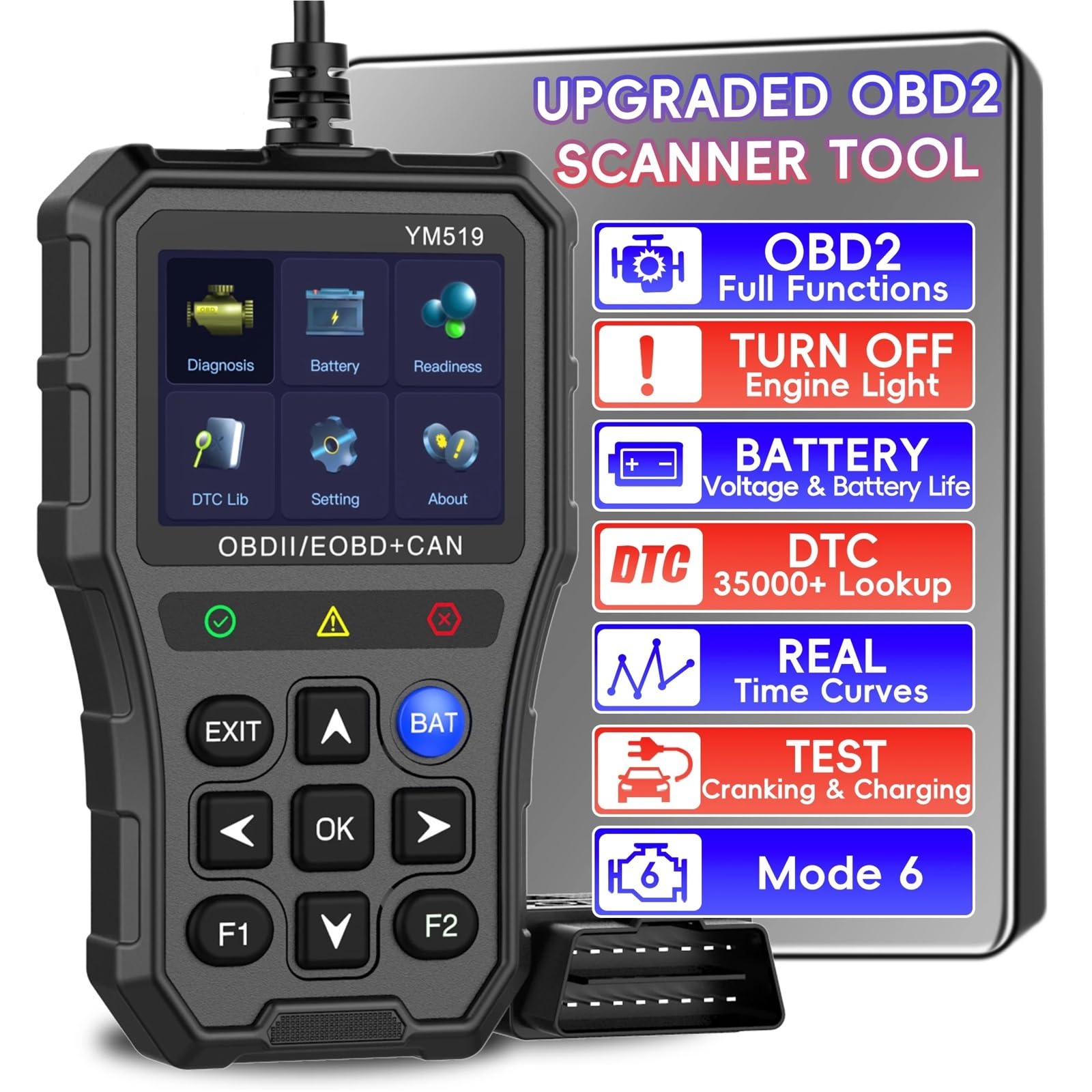 Strumento diagnostico Professionale for Scanner OBD2, Spia di Controllo del Motore, Lettore Codici Errore for Tutte Le Auto Can OBDII