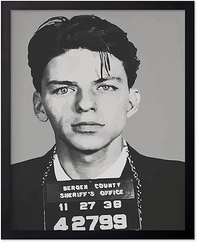 Poster Master Póster vintage de F. Sinatra, impresión retro de Mugshot, arte de celebridades, regalo para hombres, músicos, fanáticos del cine,