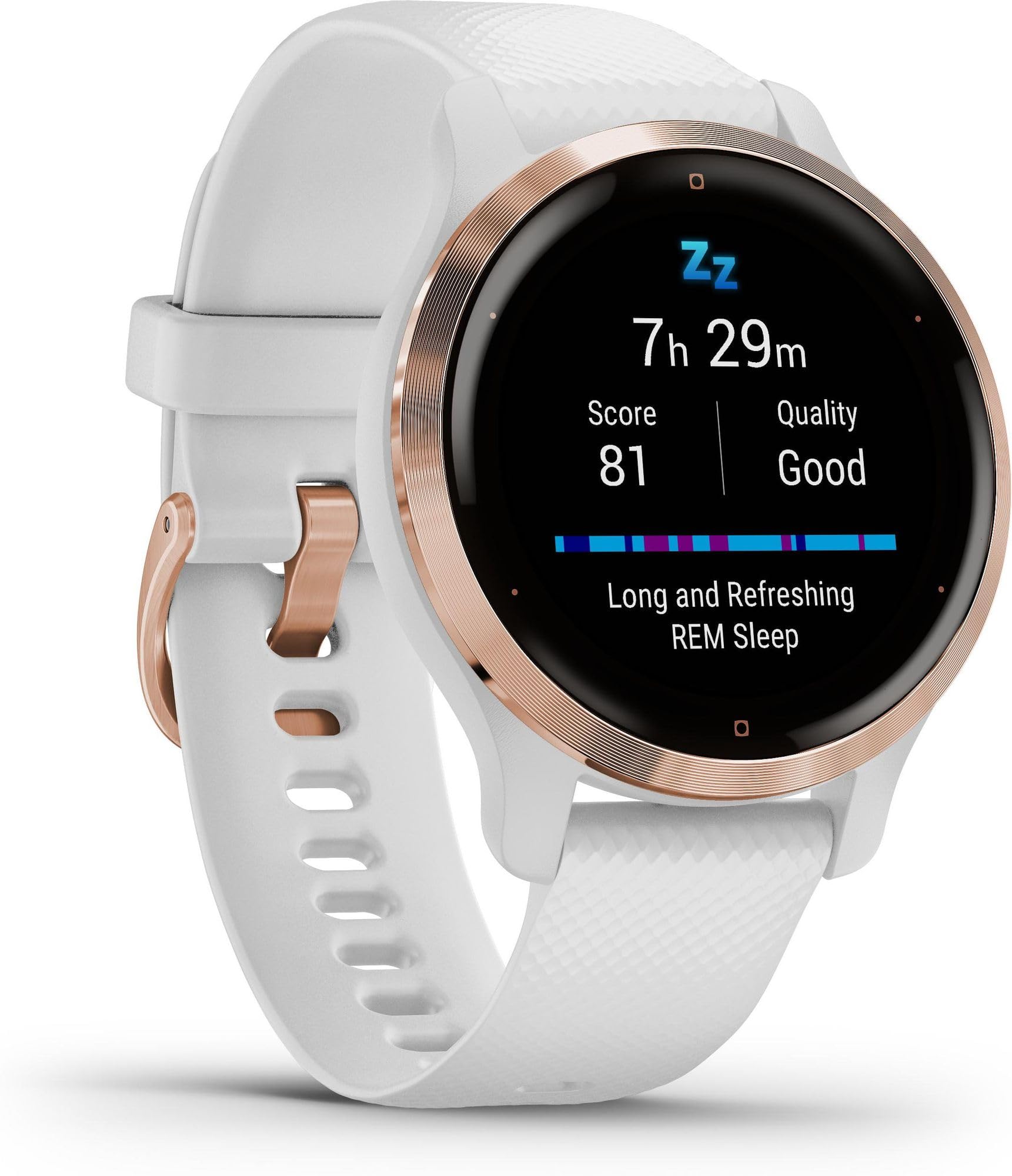 Garmin Venu 2S – schlanke GPS-Fitness-Smartwatch mit ultrascharfem 1,1“ AMOLED-Touchdisplay, Gesundheitsfunktionen, über 25 vorinstallierten Sport-Apps, Music Pay