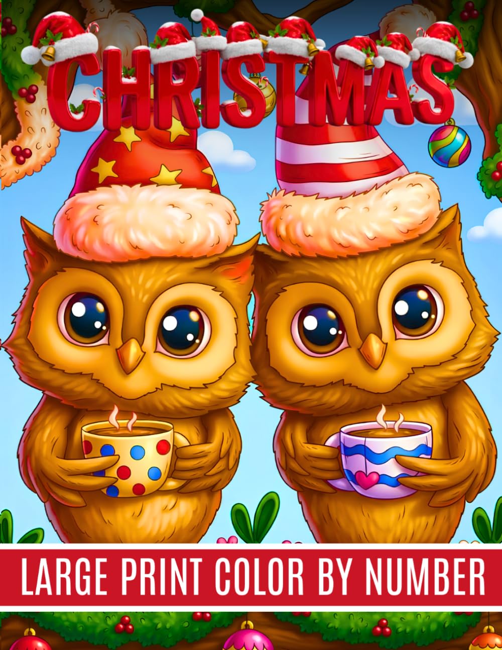 Large Print Christmas Color by Number Coloring Book: Easy Christmas Color by Number Coloring Book With Santa Claus, Joyful Snowmen, Reindeer, Snowy ... Snowflakes, Mandalas, and More Festive Fun.