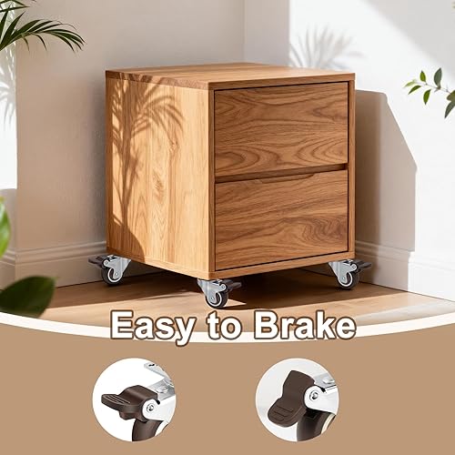 Miniatura 5 de Nefish 1.5 Inch Caster Wheels Rubber Castor with Brake 360 Degree Rotation Top Plate Swivel Casters for Furniture, Table and Toolbox, 300 Pounds