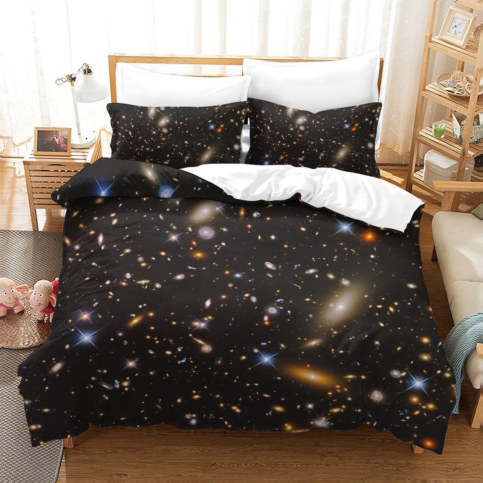 Housses de couettes microfibre super douce pour lit king size sans repassage
