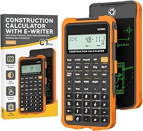 Calculadora de construção, calculadora científica de engenharia ROATEE para empreiteiro, calculadoras de fração de pés de bolso de concreto para carpinteiro, emoldurador, remodelador