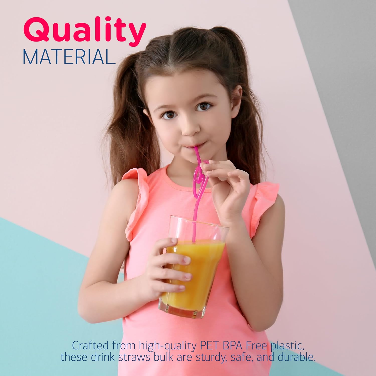 Silly Straws 24 Pcs Reusable Drinking Straws for Kids & Adults, Reusable Plastic Colorful Loop Curly Crazy Drinking Straws, Birthday Party Favor Summer Basket Stuffers, End of Year Student Gifts