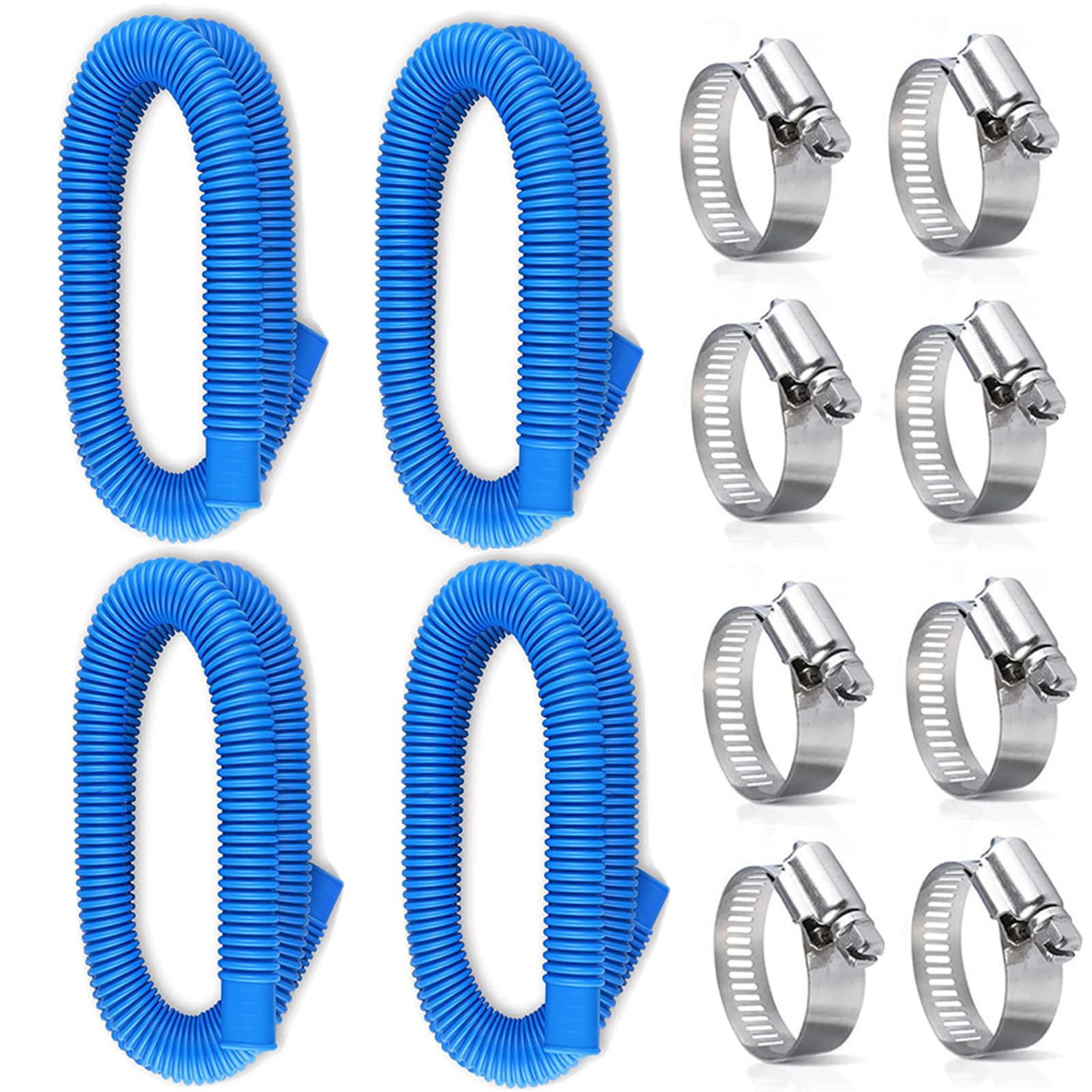 Photo 1 of 4 Pack Pool Filter Replacement Hose 1.5", 59" Long pool pump replacement hose Kit for Above Ground Pools, Compatible with Pump Model 607, 637?330 GPH, 530 GPH, and 1000 GPH New