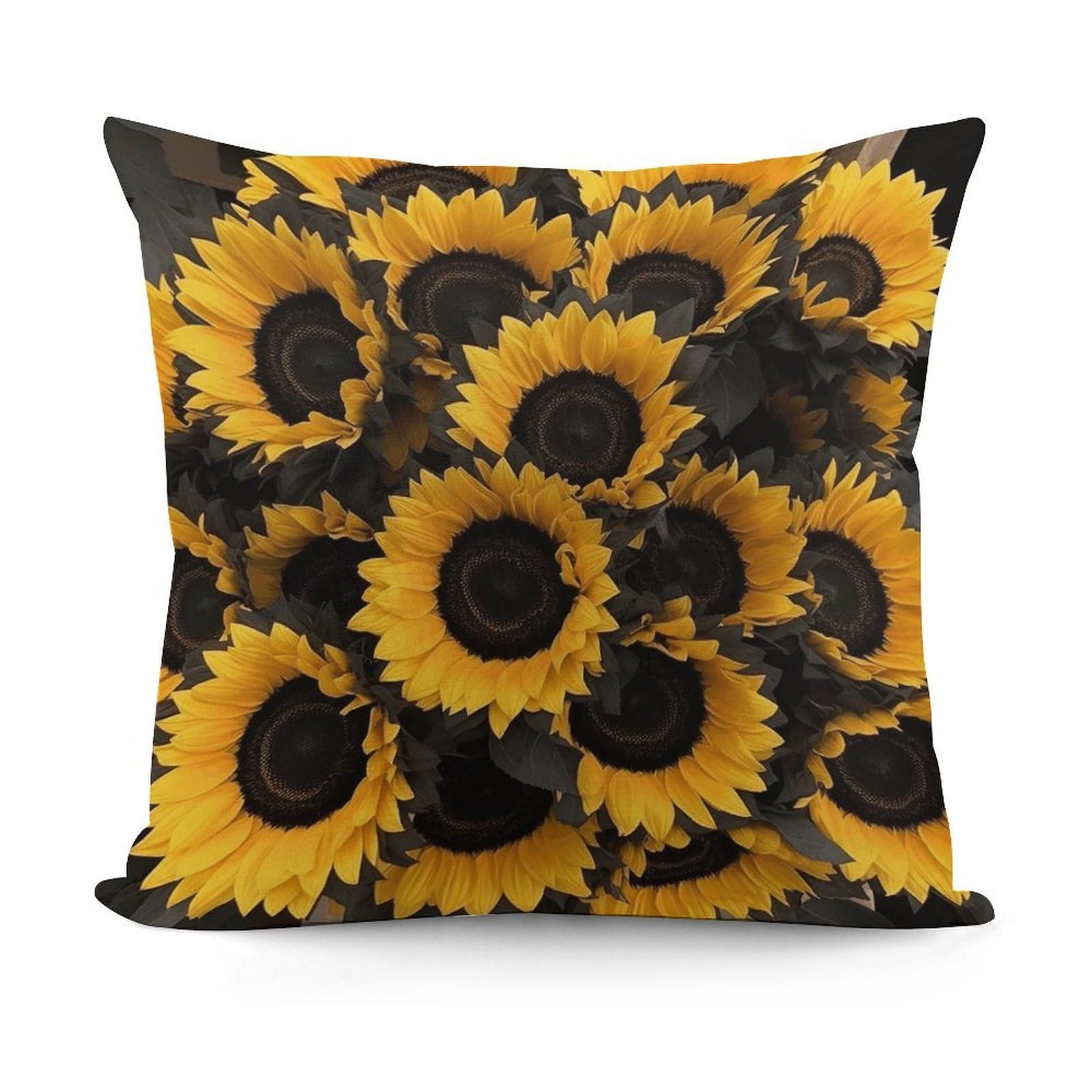 VstaDank A Bouquet of Black Sunflowers Throw Pillow Covers 18x18 Inch Soft Couch Home Decor Cushion Cover Comfortable Plush Square Cushion Case Farmhouse Decorative Pillowcase for Living Couch