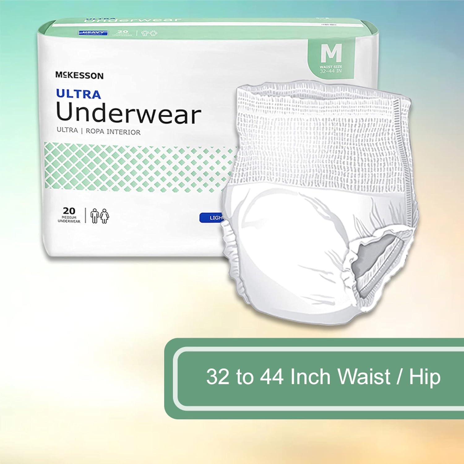 McKesson Ultra Disposable Underwear Pull On with Tear Away Seams Medium, UWBMD, Heavy, 80 Ct : Health & Household