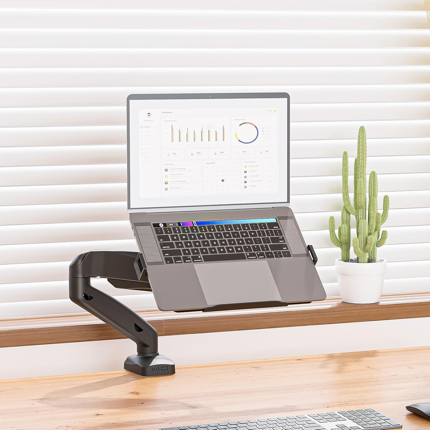 WALI Laptop Mount with a laptop installed on the tray