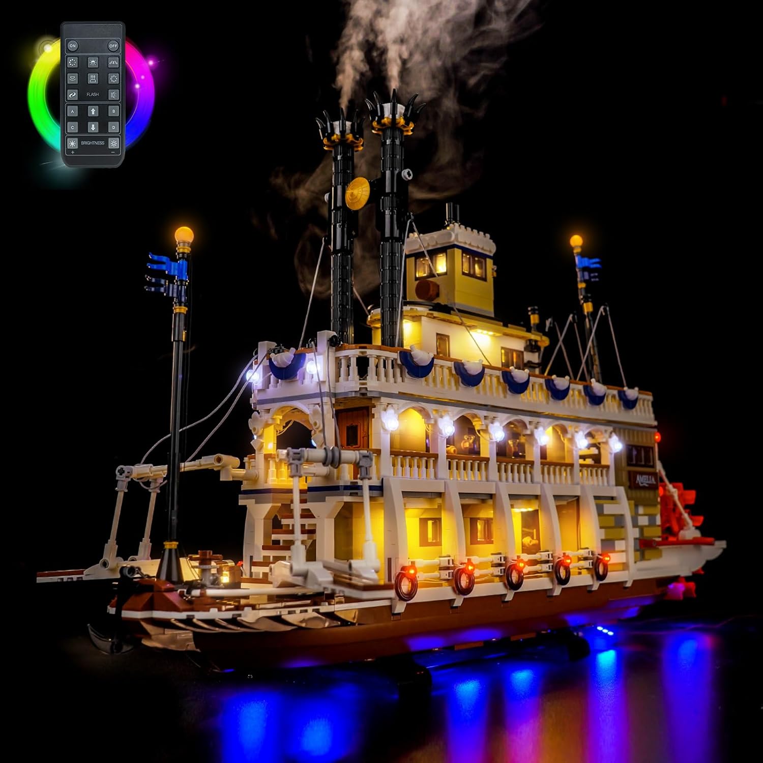 Light kit Compatible with Lego 21356 River Steamboat - No Model Only Light, LED Lighting Accessories Compatible with Lego 21356 Canal Steamers Building Set (RC Version)