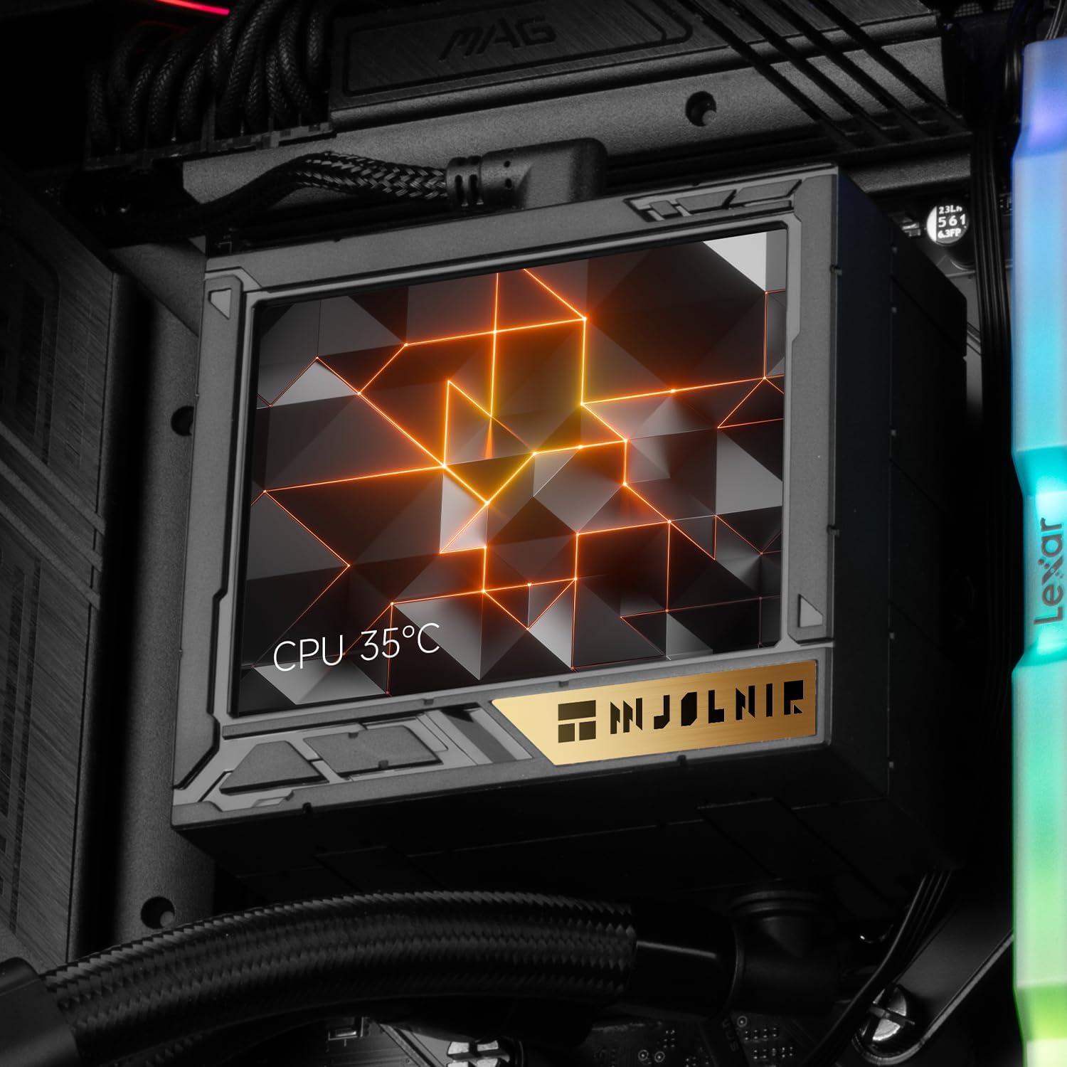 Thermalright Mjolnir Vision 360 UB ARGB Black CPU Water Cooler,3 PWM Fans Water Cooling System with 2150PRM,for AM4/AM5&Intel LGA1851/1700, Magnetic Detachable LCD Screen with 640 * 480 Resolution