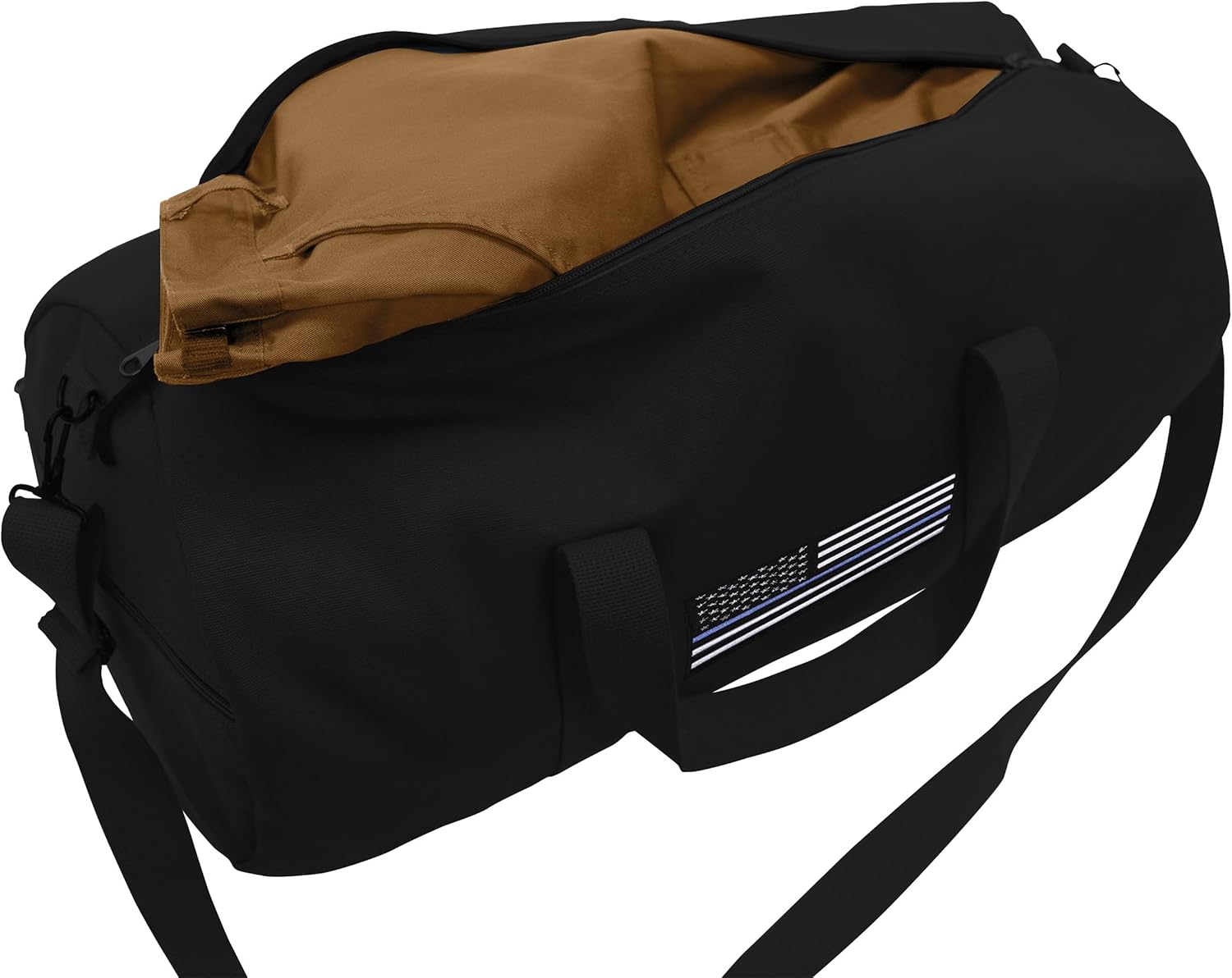 Rothco Thin Blue Line Canvas Shoulder Duffle Bag – Patriotic Sports Gym Travel Duffel