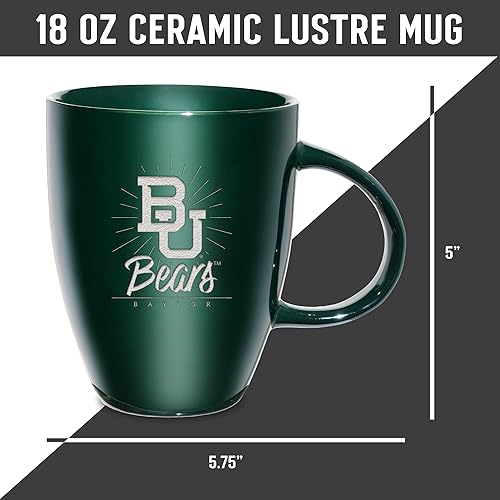 Vista 511 de Rico Industries NCAA - Taza de cerámica con grabado láser, 18 onzas, café y té