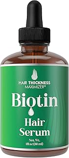 Biotin Oil for Hair Growth. Strengthens & Hydrates Thinning, Dry Hair for a Healthier-Looking Scalp. For Women & Men – Vegan 1oz Serum