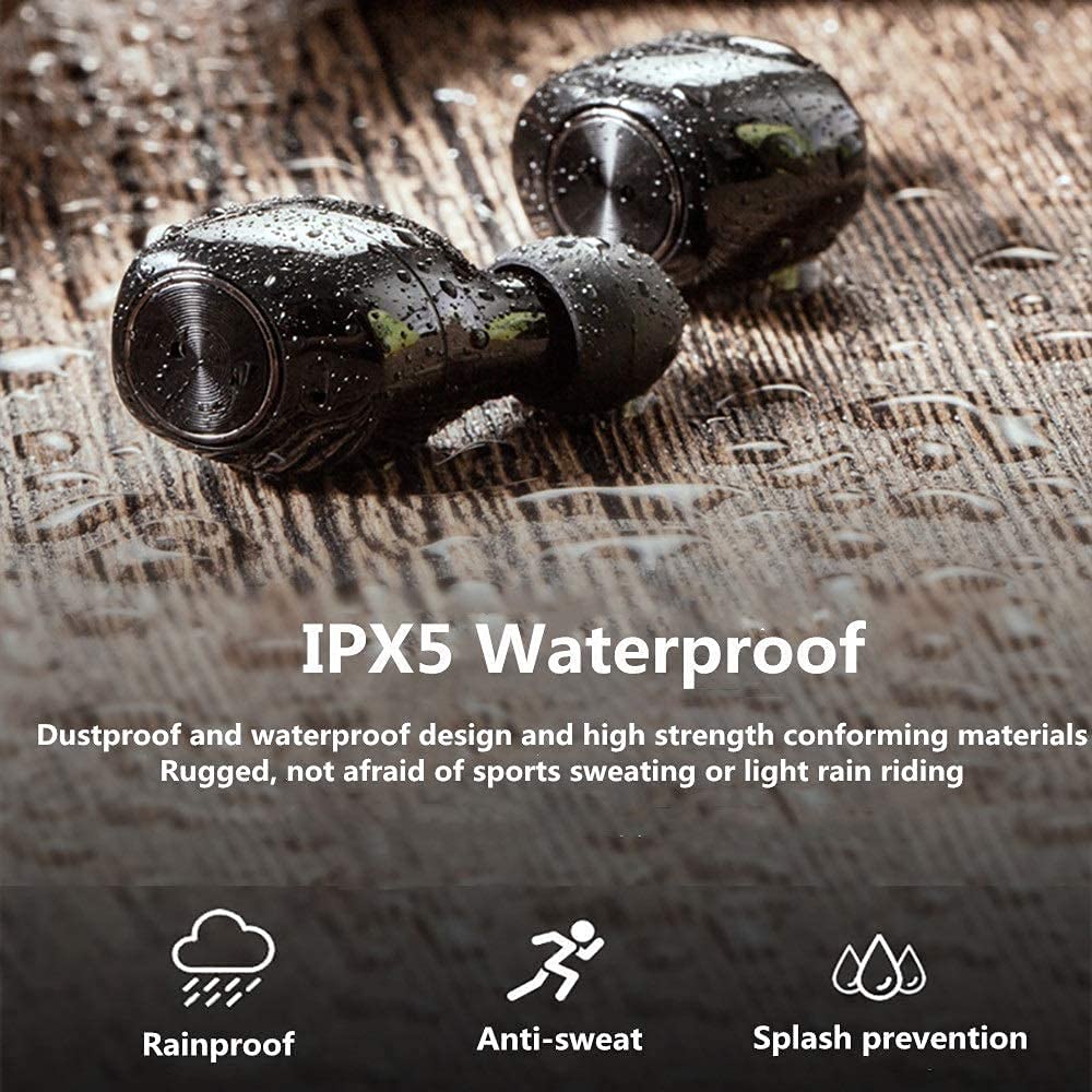 ARTSZY Vero Auricolari Wireless Bluetooth Cuffie Bluetooth Control di Controllo con Auricolari Stereo Impermeabili Wireless Case Wireless in Cuffia Integrata in-Ear incorporate Premium Bassi Profondi