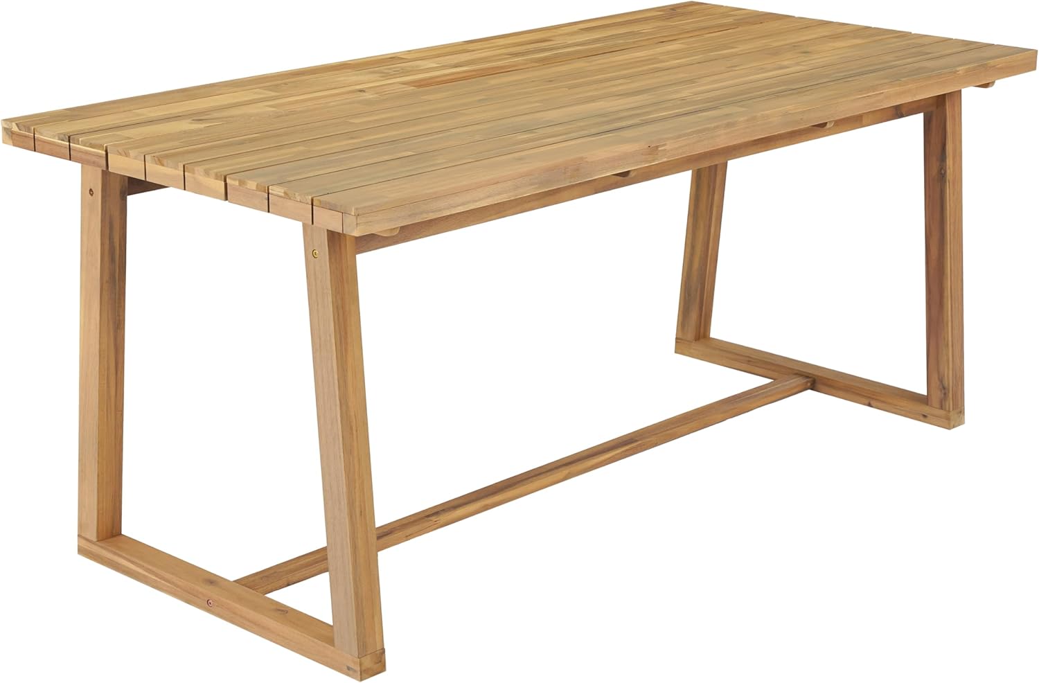 Outdoor 7-Piece Outdoor Dining Set with Table and Chairs,Curved Armrests and Removable Cushions,Patio Furniture Set for Patio, Backyard, Garden (Light Teak-E)