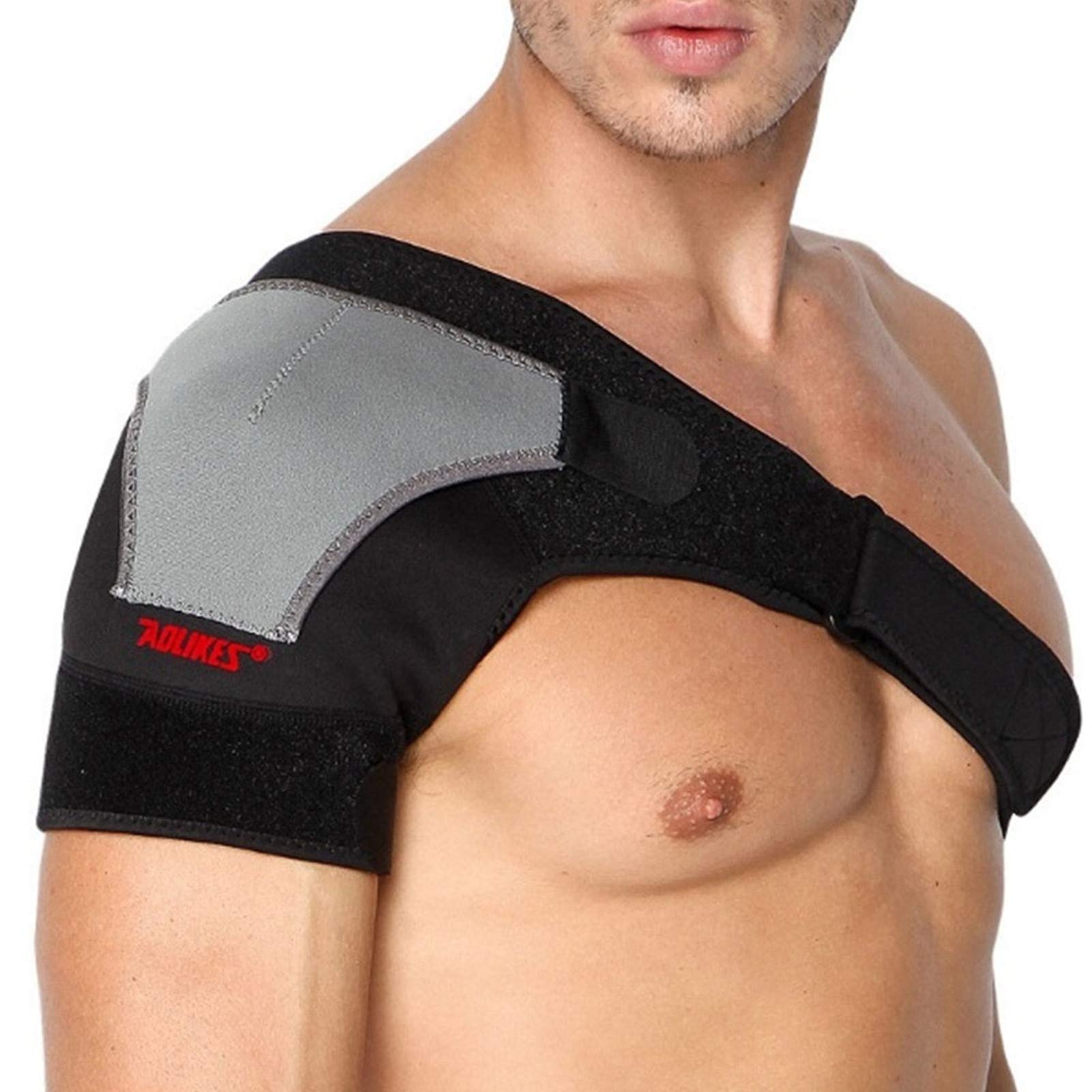 Runworld Adjustable Shoulder Brace Lightweight Gym Sports Therapy Neoprene Shoulder Support Strap Wrap for Men Women Dislocated AC