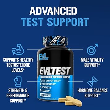 EVL Complete Testosterone Booster for Men with DIM and Tribulus | Features D-Aspartic Acid, DIM and Tribulus to support post-workout recovery and healthy testosterone levels