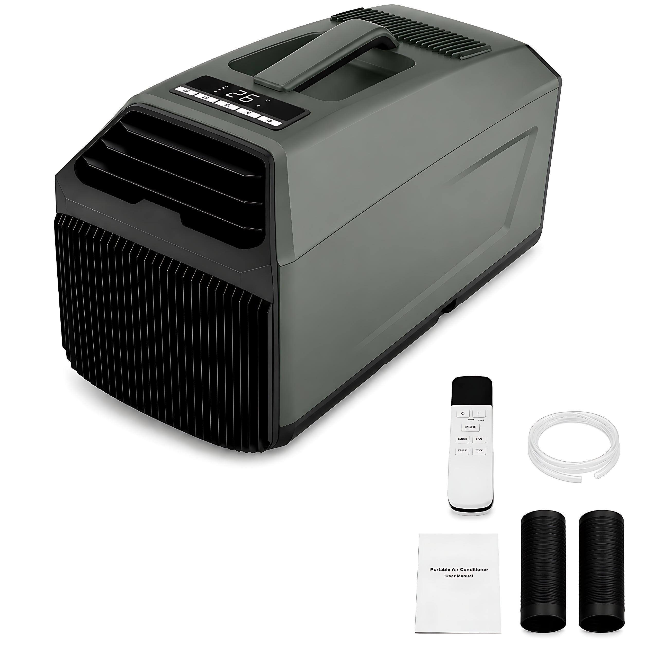 KPOUYYDS Off-Grid Air Conditioner, Portable AC - 5100/4500 BTU True Dual-Rotor, 330W Low Draw, Dual Hose, 36dB Whisper Quiet, Self-Evaporating for Van Life, Overlanding, RV, Tent Camping 4500BTU/AC