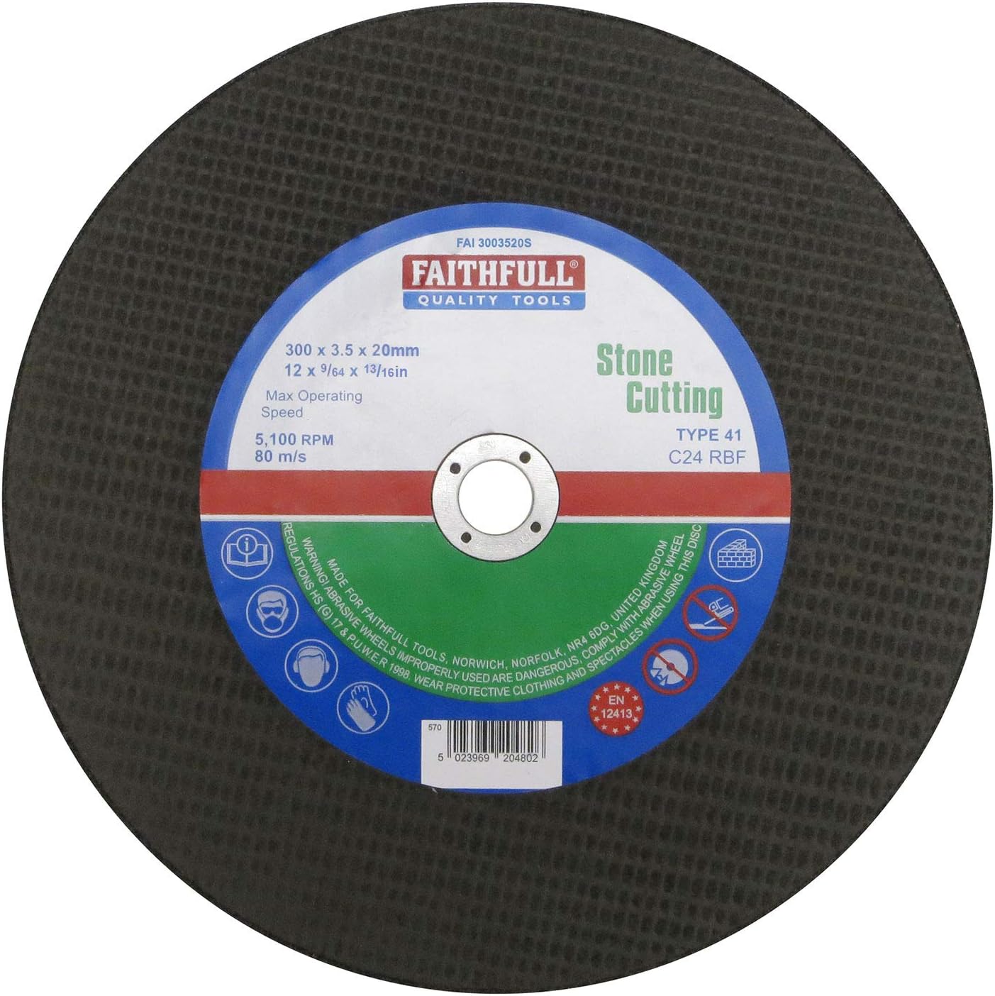 Faithfull Cut Off Wheel 300X3.5X20 Stone