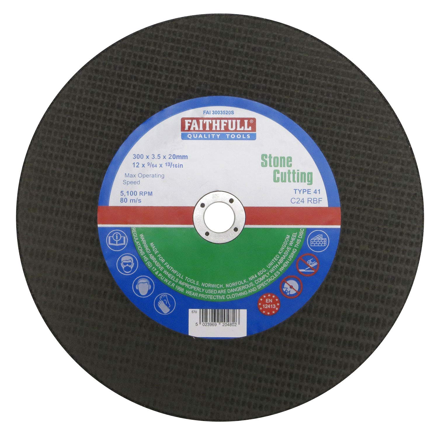 Faithfull FAI3003520S Stone Cut Off Disc 300 x 3.5 x 20mm