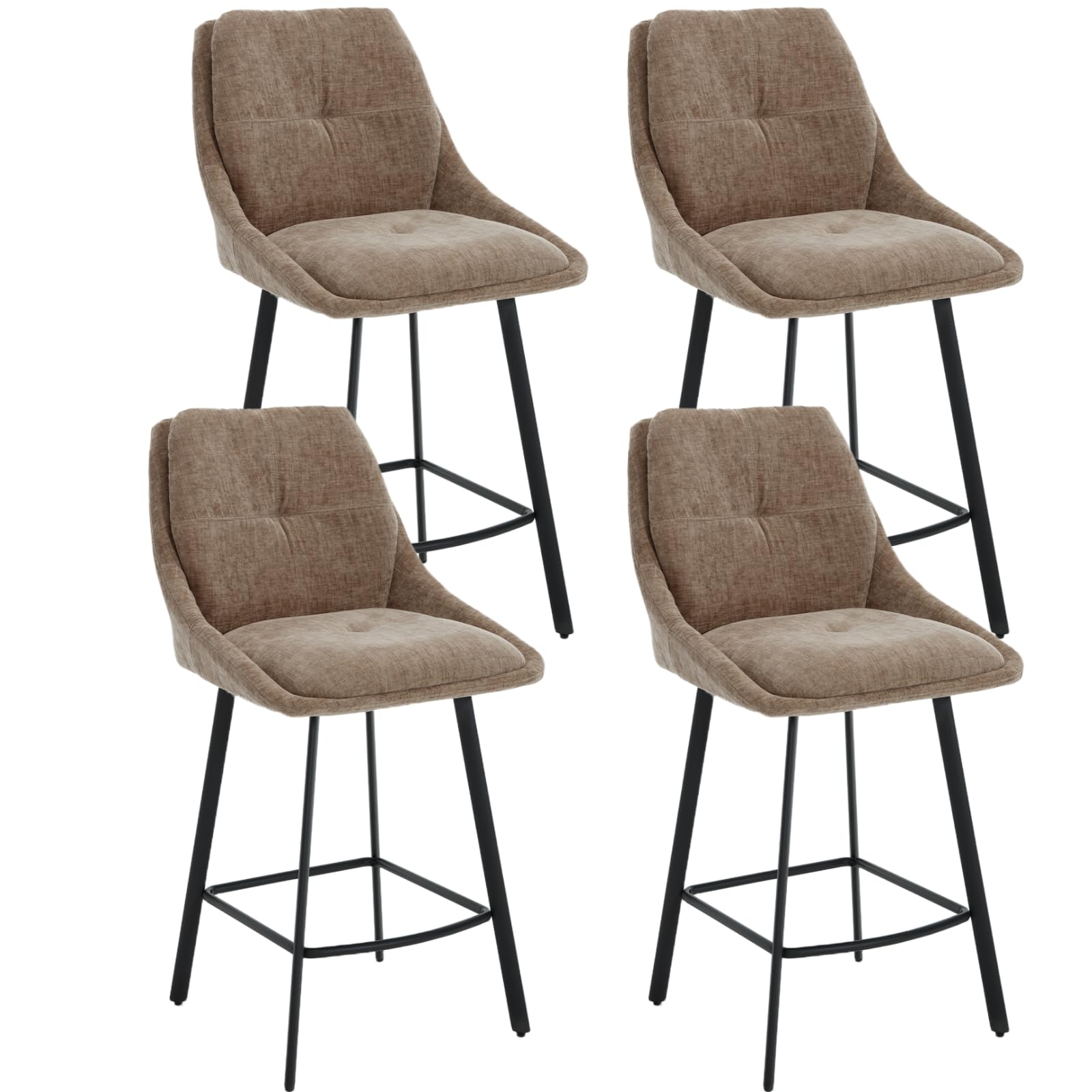 Tabourets de comptoir kaki lot de 4 pour îlot central de cuisine