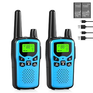 Walkie Talkies for Adults Long Range,Kartal Rechargeable Walkie Talkies with 22 FRS Channels,Two Way Radios with LED Flashlight for Hiking Cruises Camping (Blue) - Amazon product rated Grade A