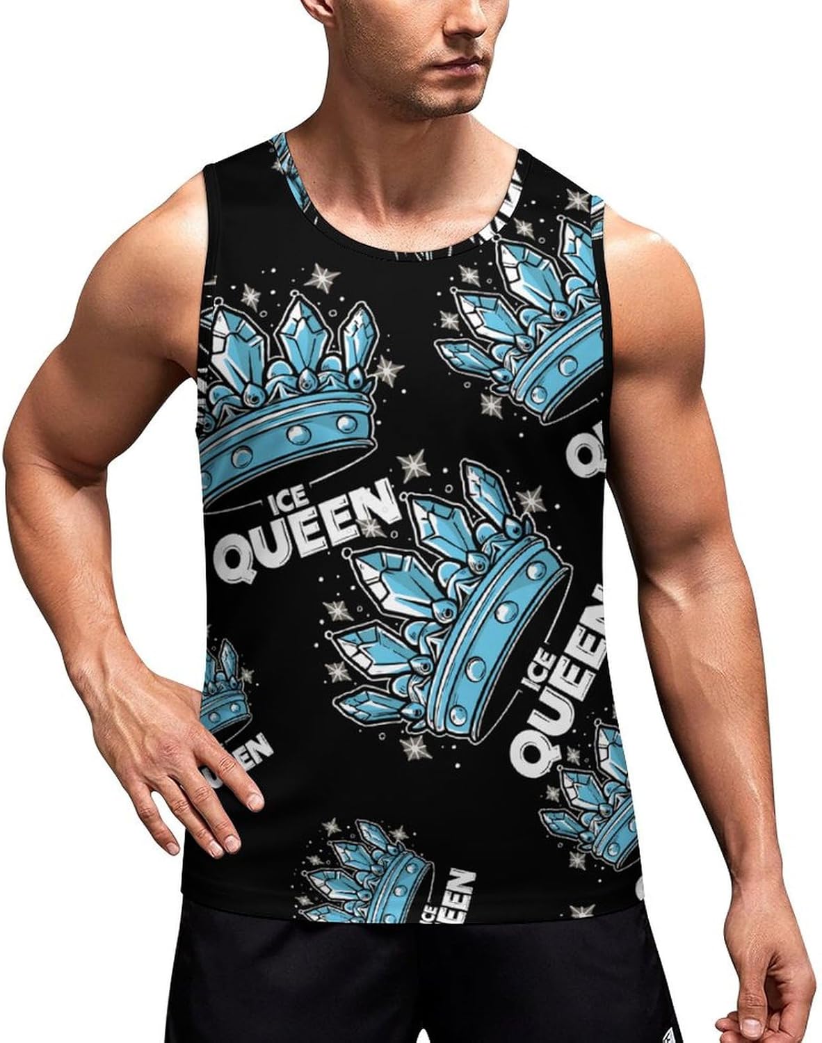 Ice Queen Men's Tank Top Sleeveless Muscle Shirts Vest Beach T Shirts for Workout Gym