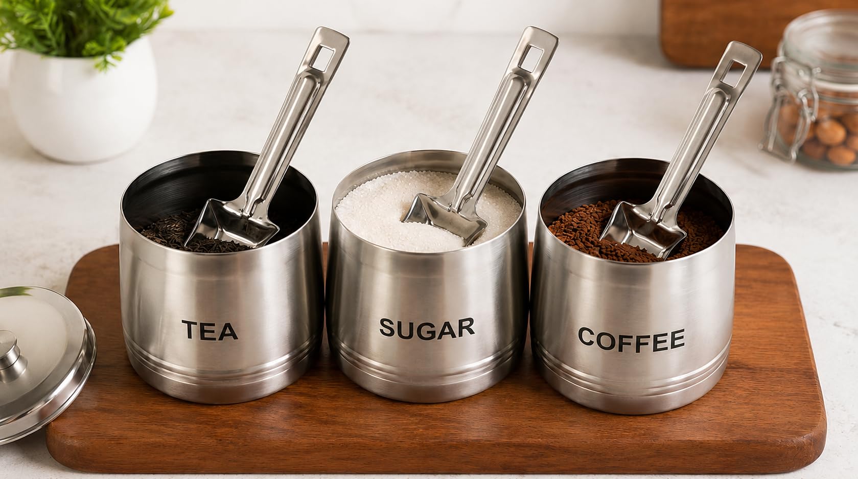 Dynore Stainless Steel Canister Spoons - Set of 6 -3