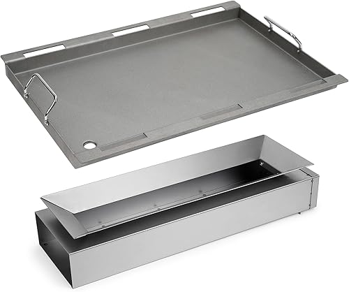 Stanbroil Plancha plana con kit de colector, inserto de parrilla para Masterbuilt Gravity Series 1050 Digital Charcoal Grill and Smoker Combo