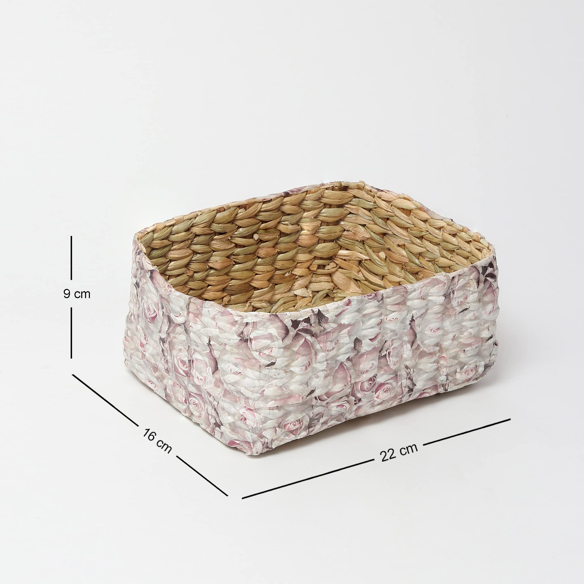 Habere India-All the Cultures Fabricating India Jute Storage Baskets | Cane or Bamboo Baskets | Wicker Gift Hamper | Rattan Wardrobe Basket - Rectangular (Multi Color 2) 3