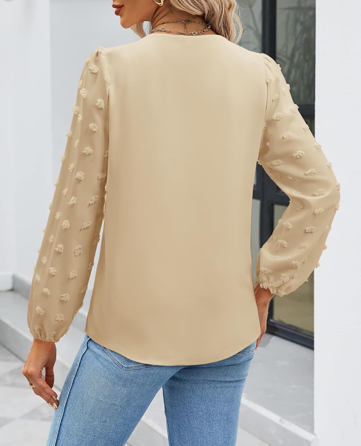 siliteelon Womens Long Sleeve Tunic Tops for Fall Fashion 2026 V-Neck Loose Fit Boho Shirt for Casual Holiday Dressy Work - Image 4