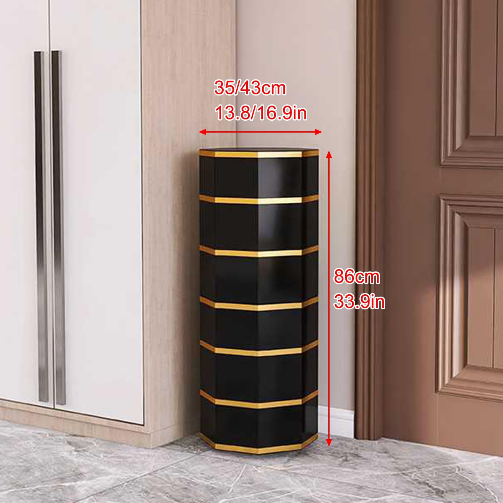 Obrotowy stojak na buty o 360 stopni, oszczędzający miejsce, wieża na buty do przedpokoju, salonu i sypialni (35 x 86 cm) – stylowe i funkcjonalne rozwiązanie do przechowywania obuwia