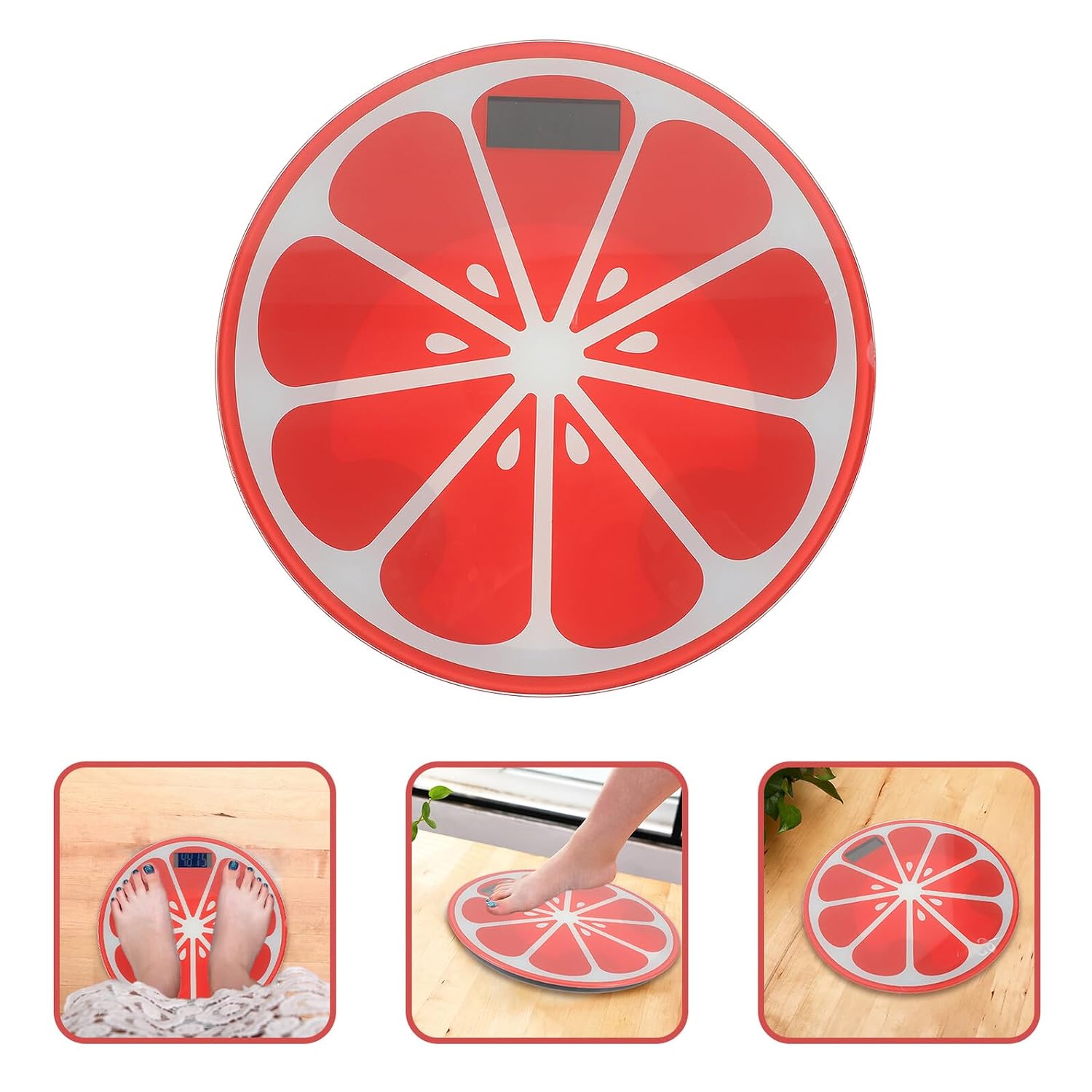 Outanaya Portable Digital Weight Scale for Human Use Mini Cute Design Accurate and Tempered Construction Red Display Lightweight Bathroom Scale for Quick Consistent Body Weight Measurement