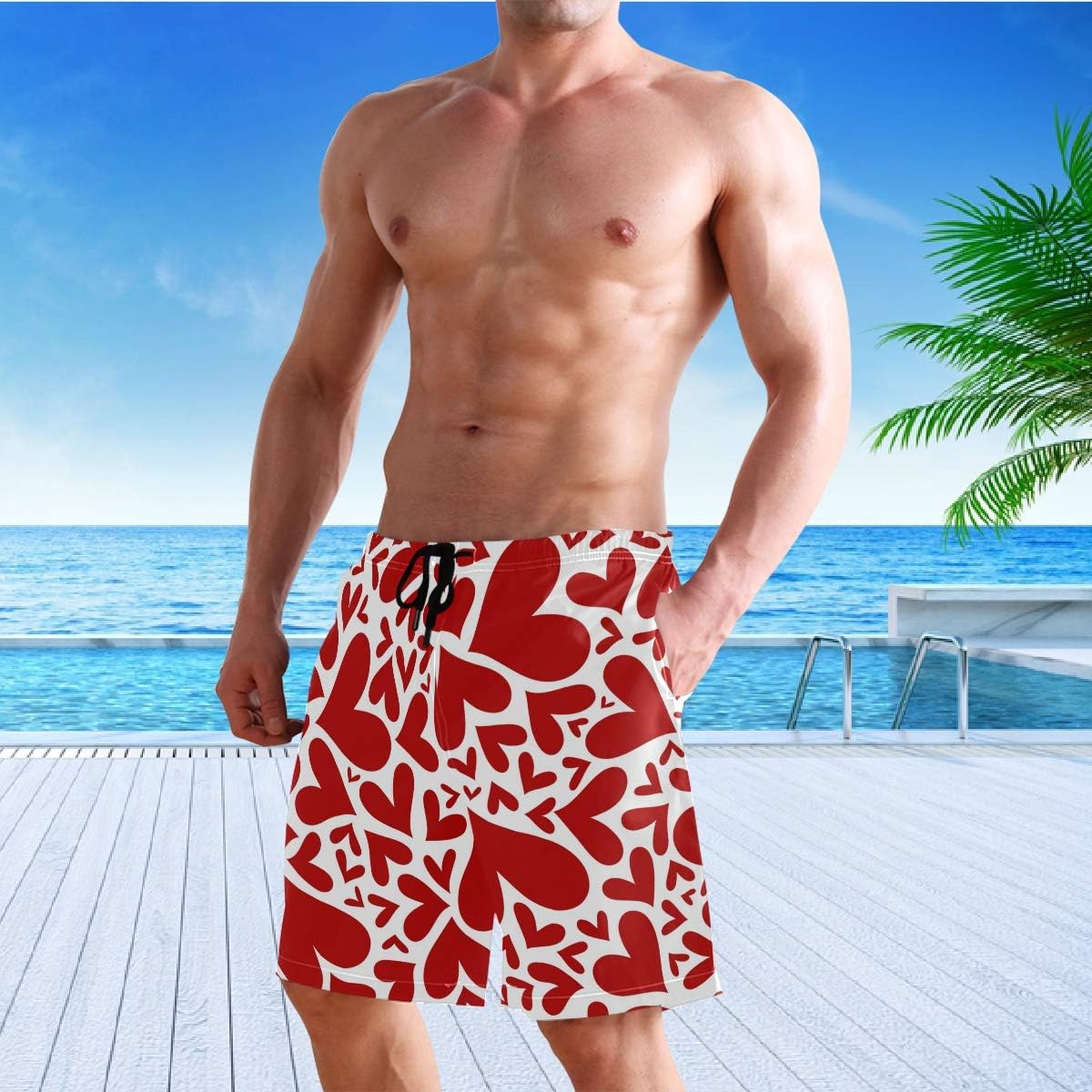 visesunny Mens Funny Swim Trunks Quick Dry Beachwear Sports Running Swim Board Shorts Mesh Lining - Image 5
