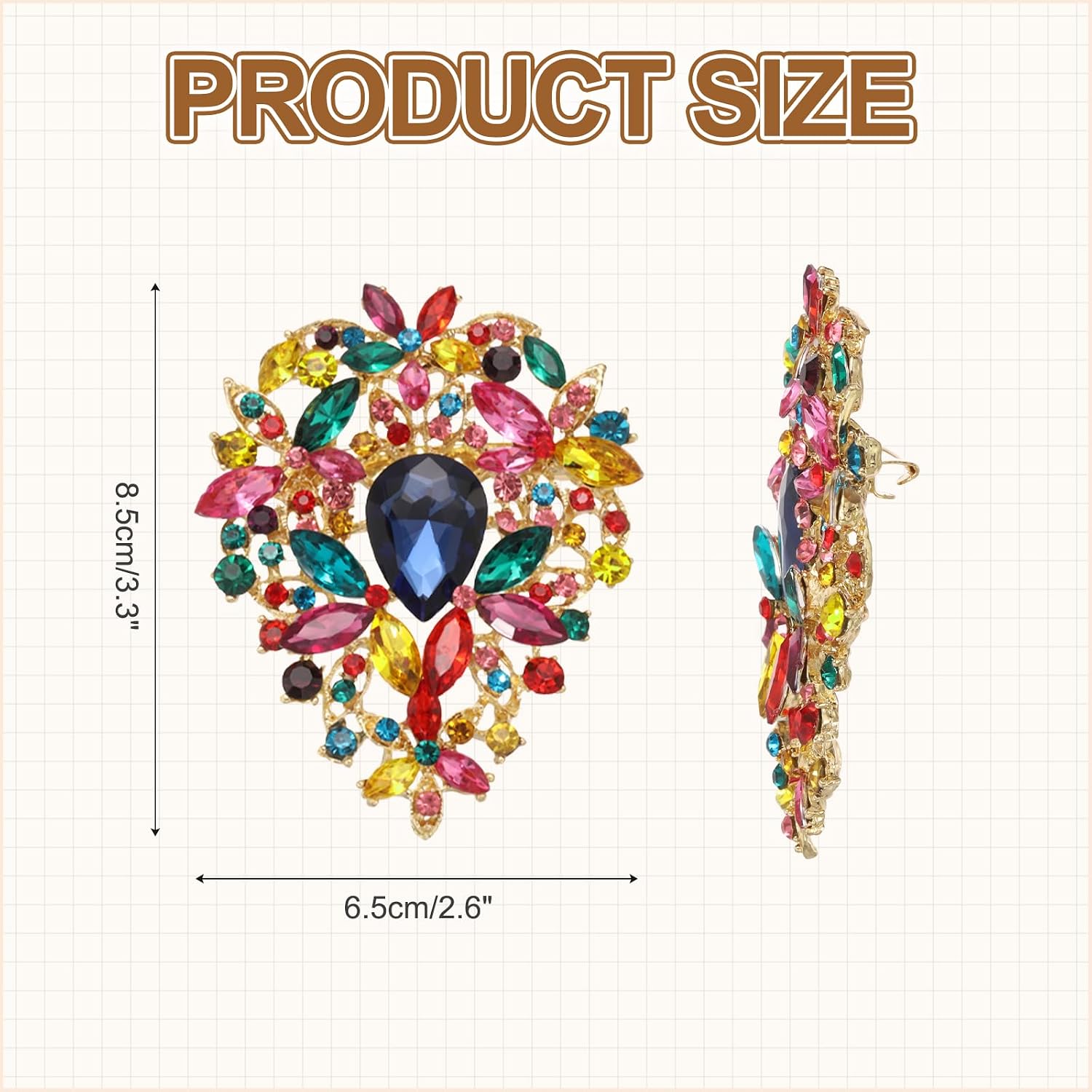 MECCANIXITY Vintage Crystal Rhinestone Brooch for Women, Flower Lapel Pins Alloy Rhinestone Leaf Bouquet Brooch Pin for Scarves Dress