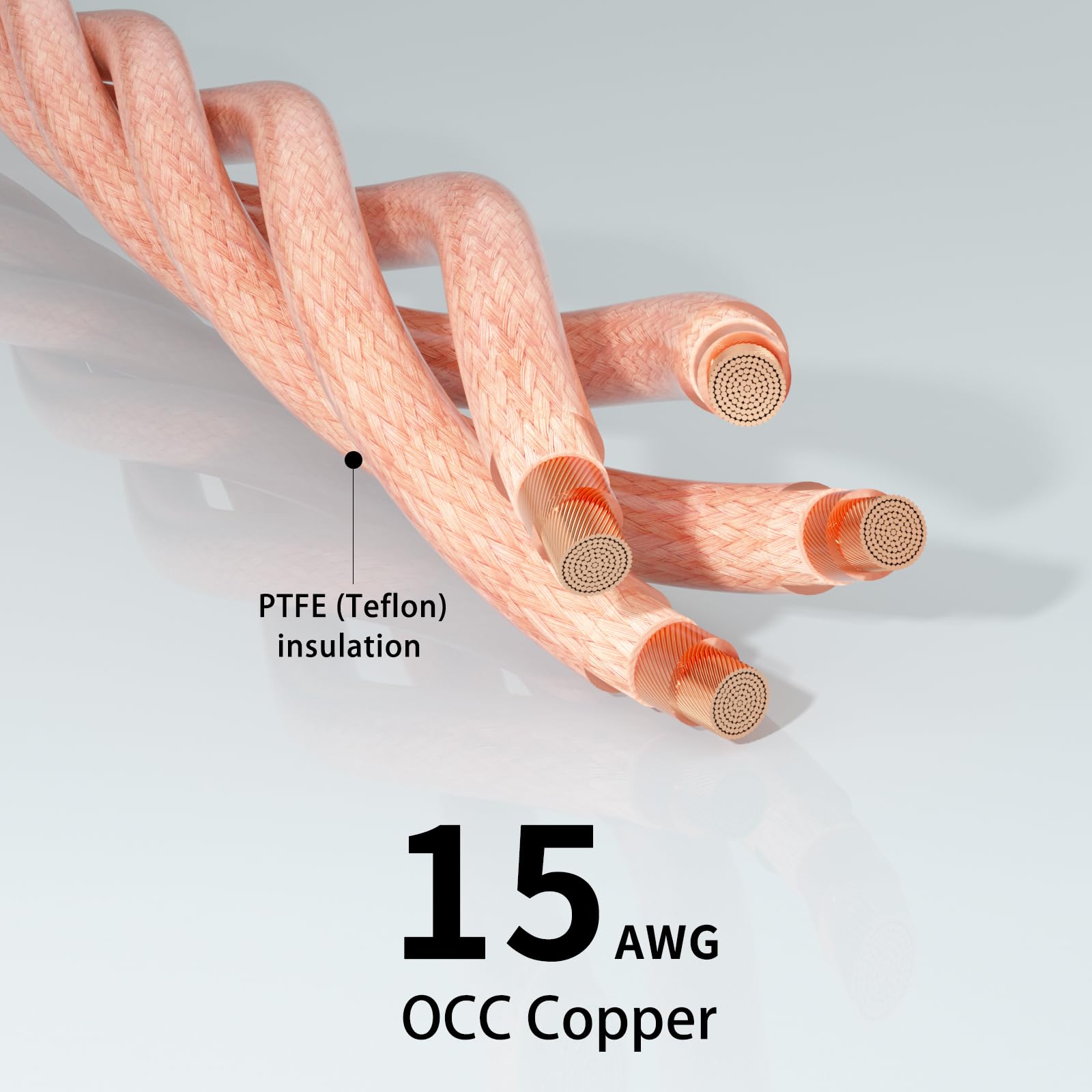 Preffair X461 1 paio di cavi OCC 15AWG 4 x 1,5 mm2 RCA audio con connettori RCA placcati oro per altoparlanti, subwoofer, giradischi, AMP, DAC (1 m, X461R1786G)