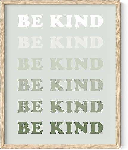 HAUS AND HUES Decoración de pared con citas positivas  Póster con citas Be Kind, arte de pared con citas de bondad, decoración de pared con frase