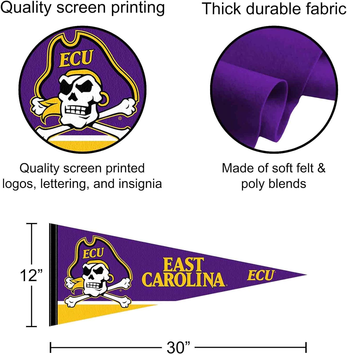 ECU Pennant Full Size Felt - Image 2