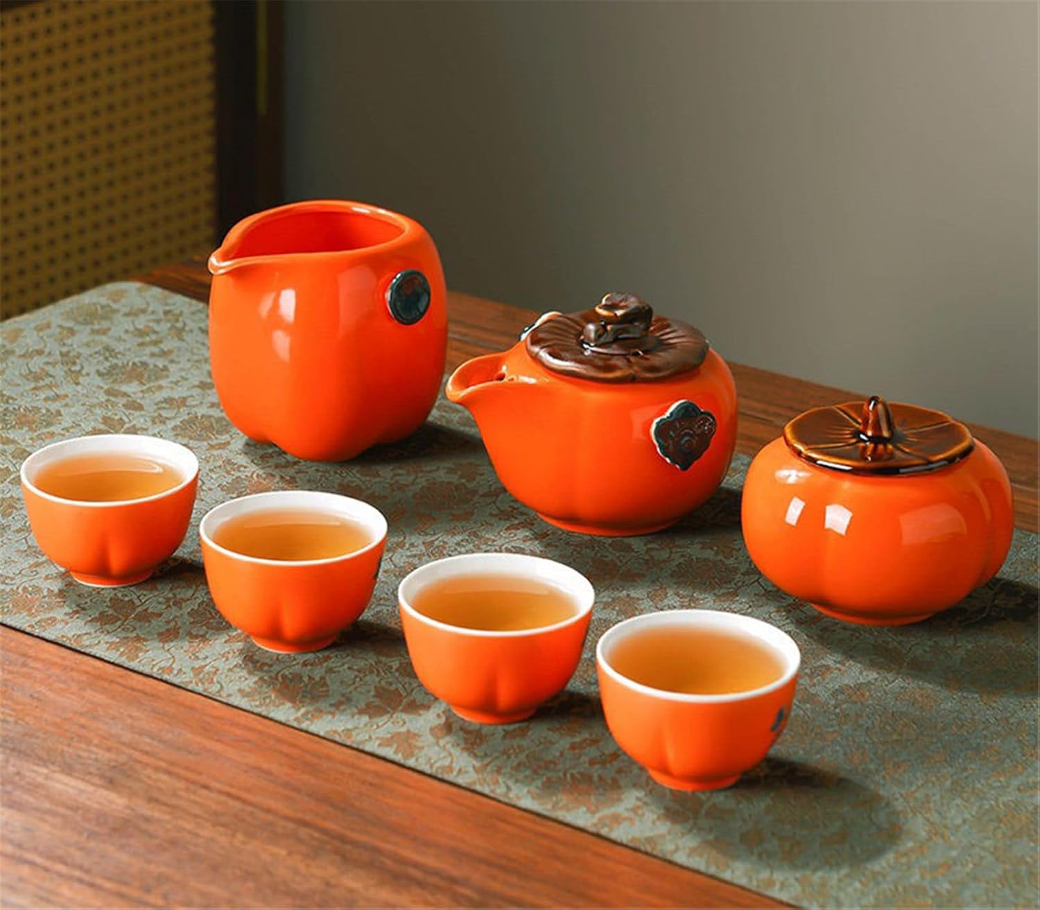 Portable Travel Tea Set, Ceramic Teacup and Teapot Combo-suit1