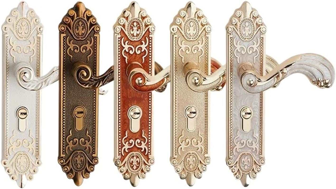 Fashion European Room Door Lock Theft Gate Locks Luxurious Door Handle for Home Bedroom Wood Door Furniture 1Pcs(Gold_50MM)