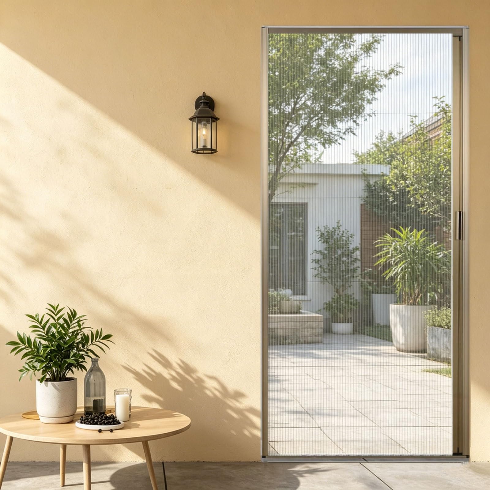 Moustiquaire rétractable de porte pour bloquer les insectes et aérer la chambre